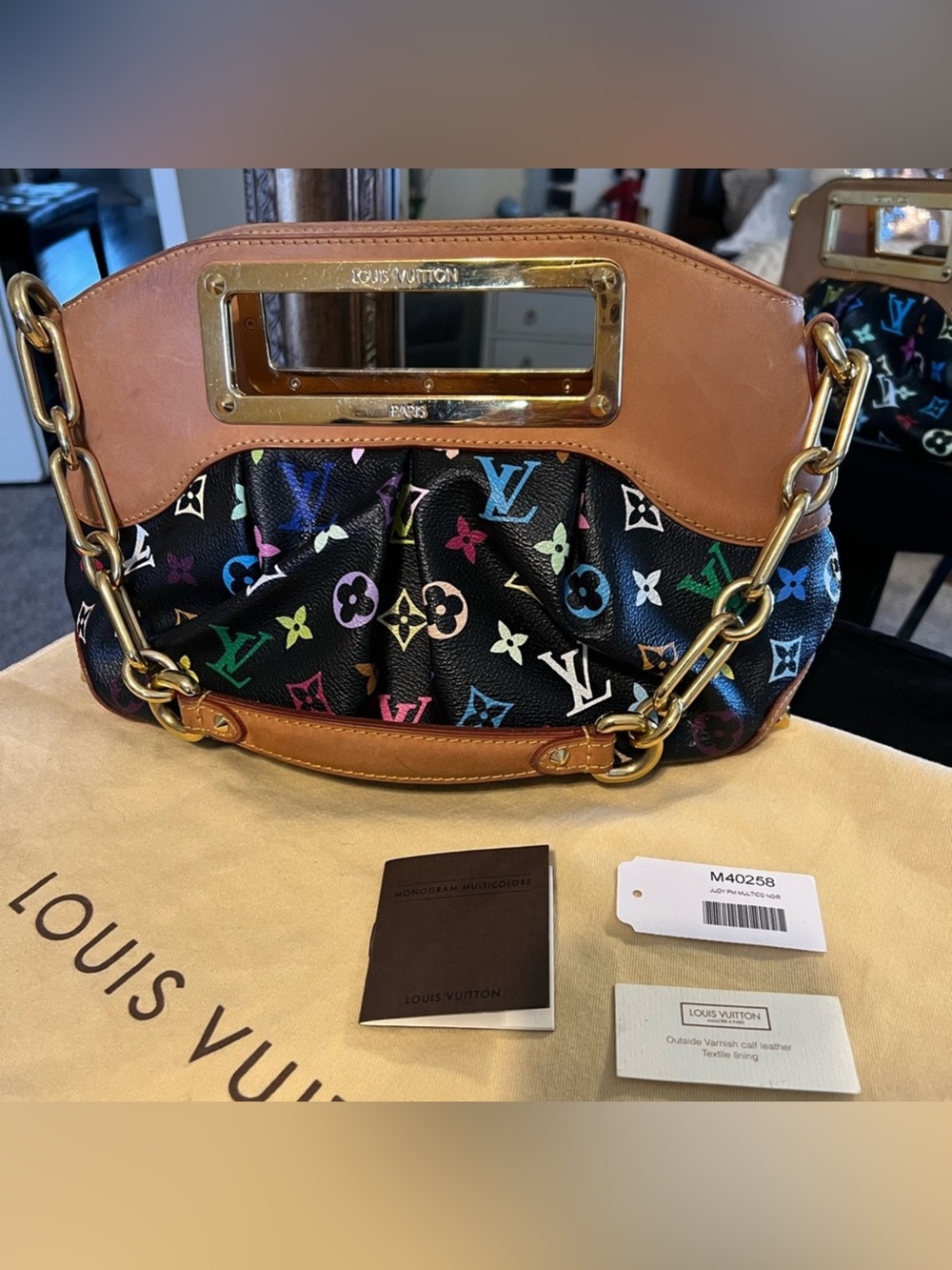 Louis Vuitton Judy pm Multicolor Monogram Black Canvas